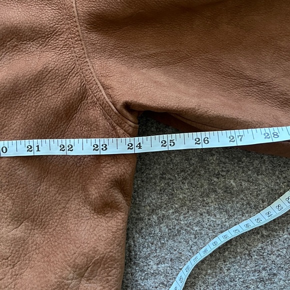 Members Only Soft Brown Leather Bomber Aviator Jacket Men’s L Colorblock Collar - Picture 15 of 15